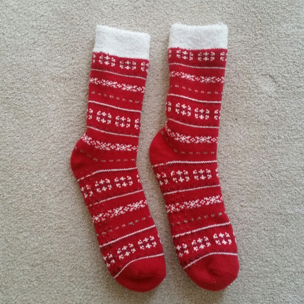 Brand new Warm fuzzy red Christmas socks